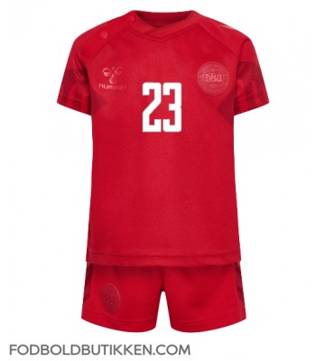 Danmark Pierre-Emile Hojbjerg #23 Hjemmebanetrøje Børn VM 2022 Kortærmet (+ Korte bukser)